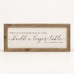 Brayden and Brooks Longer Table rustic oak sign, 41 x 18 cm, straight-on studio product view