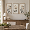 Brayden and Brooks Neutral Botanical framed wall art set of three, each 46 x 89 cm styled in a classic modern country interior, view 2.