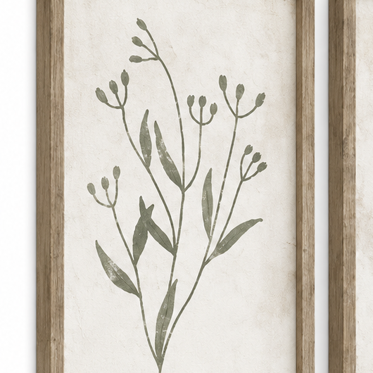Brayden and Brooks Olive Green Botanical Framed Wall Art — Set of 3