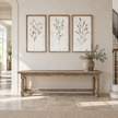 Brayden and Brooks Olive Green Botanical framed wall art set of three, each 46 x 89 cm styled in a classic modern country interior, view 4.