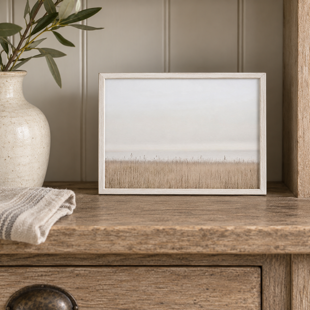 Brayden and Brooks small Seagrass framed canvas, 25 x 20 cm styled at true scale in a classic modern country interior, view 2.