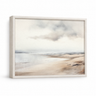 Brayden and Brooks small Seascape framed canvas, 25 x 20 cm, angled studio view on white.