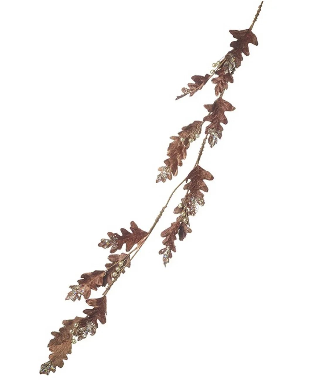 Brown Acorn Leaf Garland – Rustic Autumn Foliage Decoration - Faux Plants & FlowersFaux Plants & Flowers - Lulu Loves Home