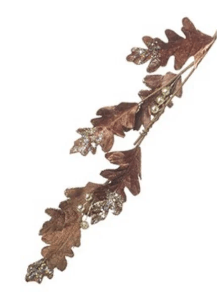 Brown Acorn Leaf Garland – Rustic Autumn Foliage Decoration - Faux Plants & FlowersFaux Plants & Flowers - Lulu Loves Home