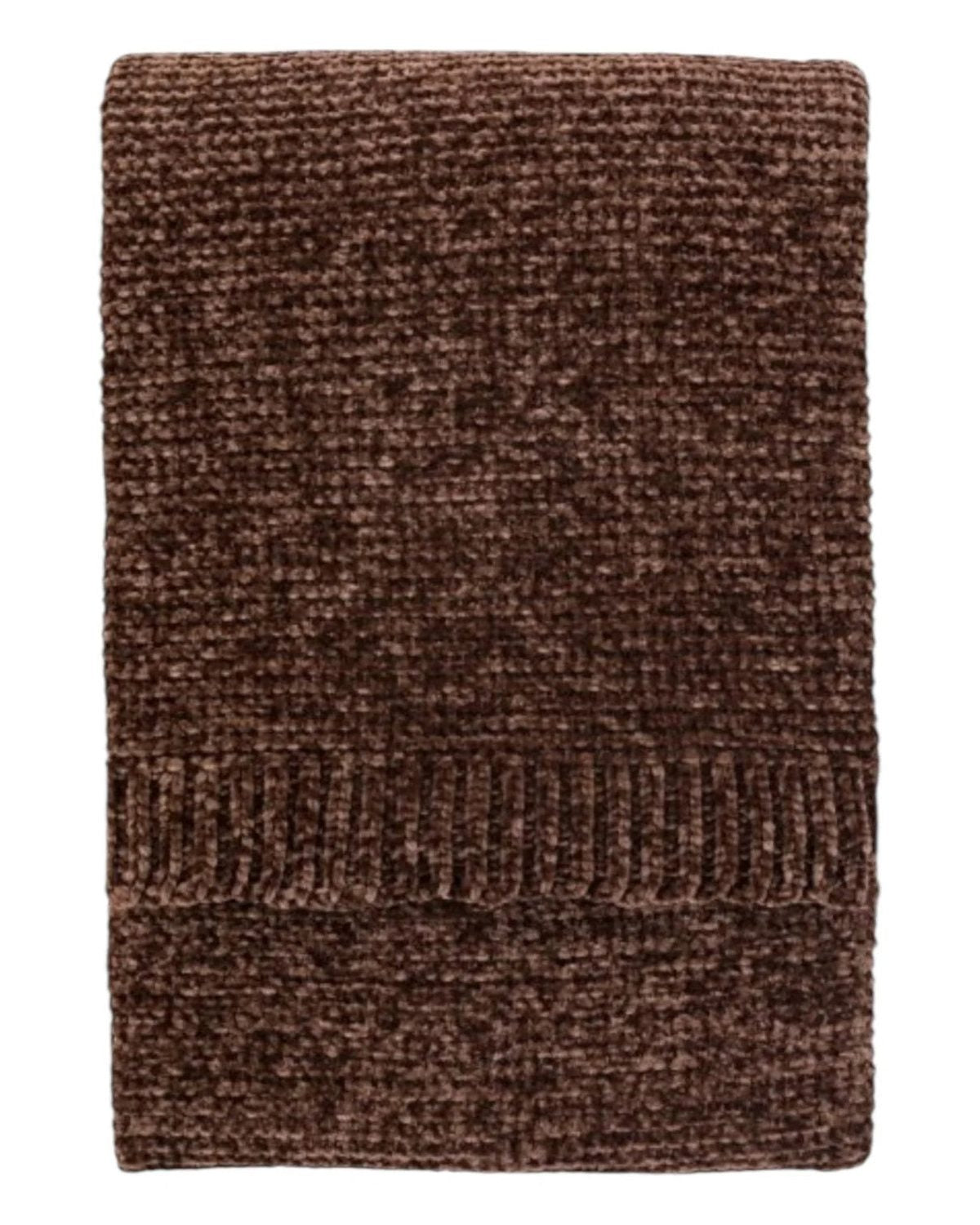 Brown Neutral Luxe Chunky Chenille Throw - Soft FurnishingsSoft Furnishings - Lulu Loves Home