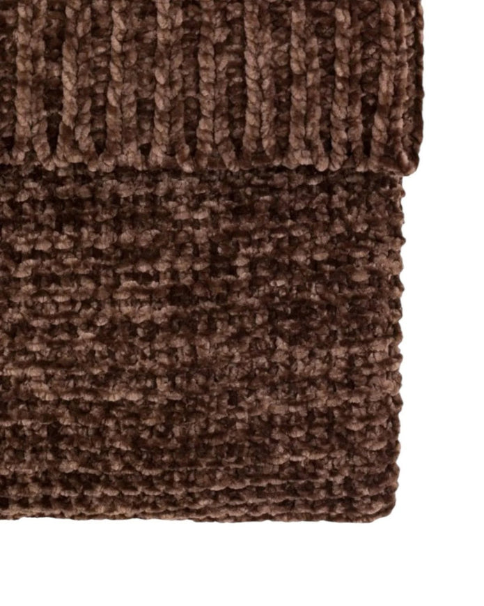 Brown Neutral Luxe Chunky Chenille Throw - Soft FurnishingsSoft Furnishings - Lulu Loves Home