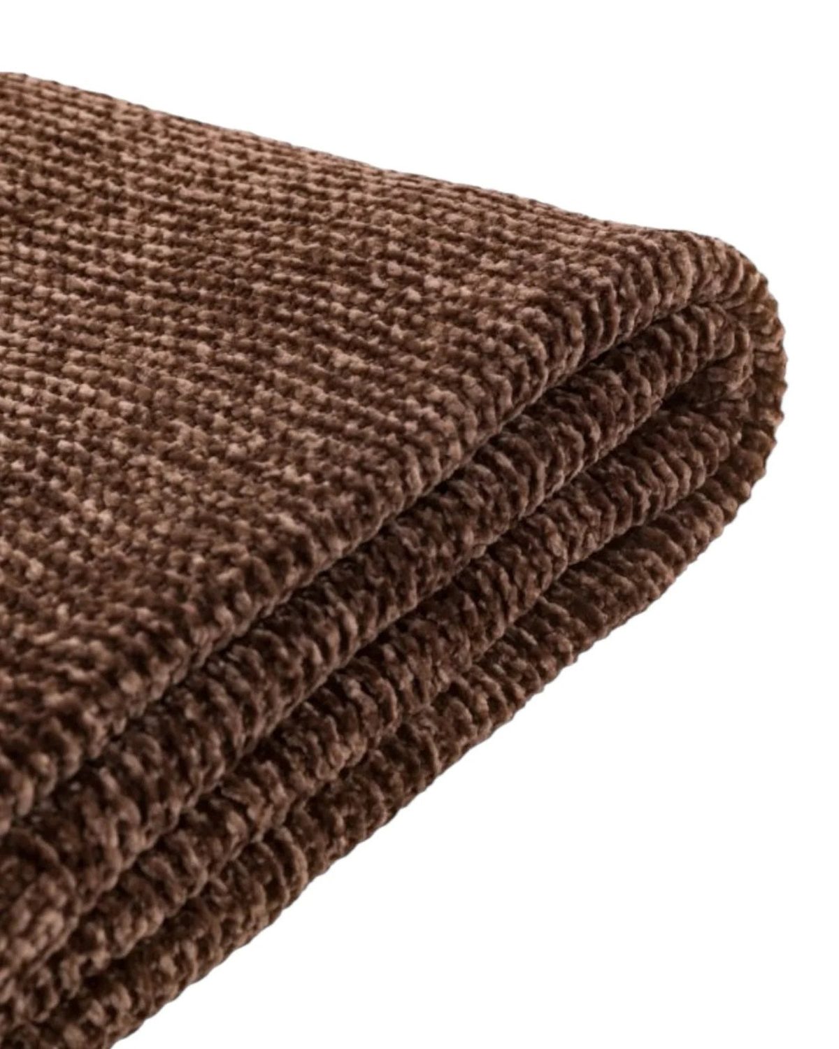 Brown Neutral Luxe Chunky Chenille Throw - Soft FurnishingsSoft Furnishings - Lulu Loves Home