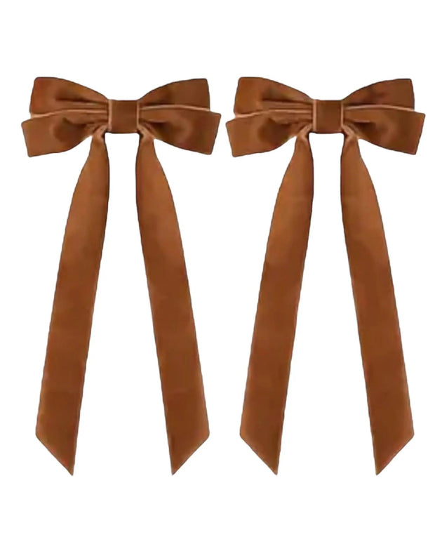 Brown Velvet Bows - Set of Two - Kitchen & DiningKitchen & Dining - Lulu Loves Home