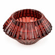 Ancient Wisdom burgundy diamond-shaped dinner candle and tealight holder for Christmas, decorative and elegant in design.