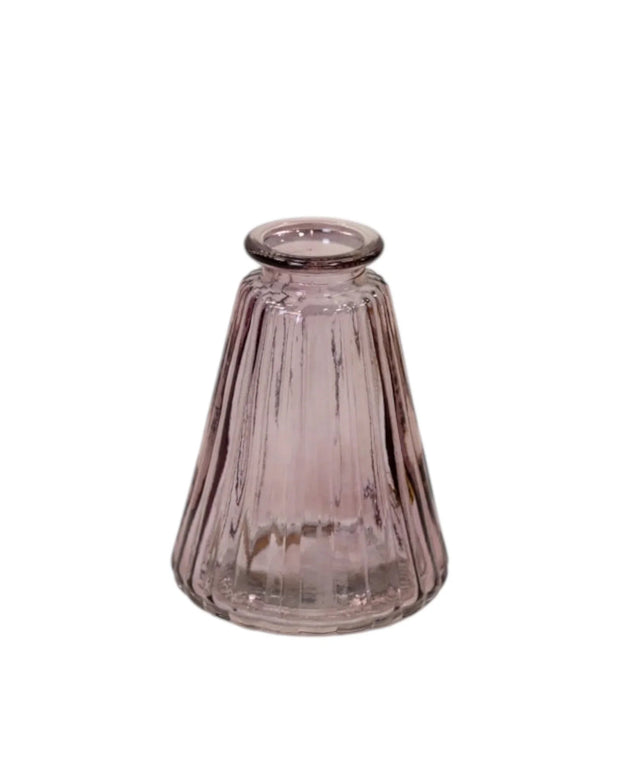 Burgundy Ribbed Glass Bottle Bud Vase - Home DecorHome Decor - Lulu Loves Home