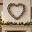 Satchville large Burley heart thick willow wreath for Christmas mantel décor