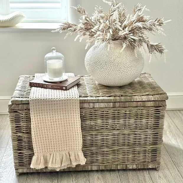 Natural Kubu rattan basket storage trunks by Pacific Lifestyle Ltd, showing woven rattan trunks for stylish home organization.