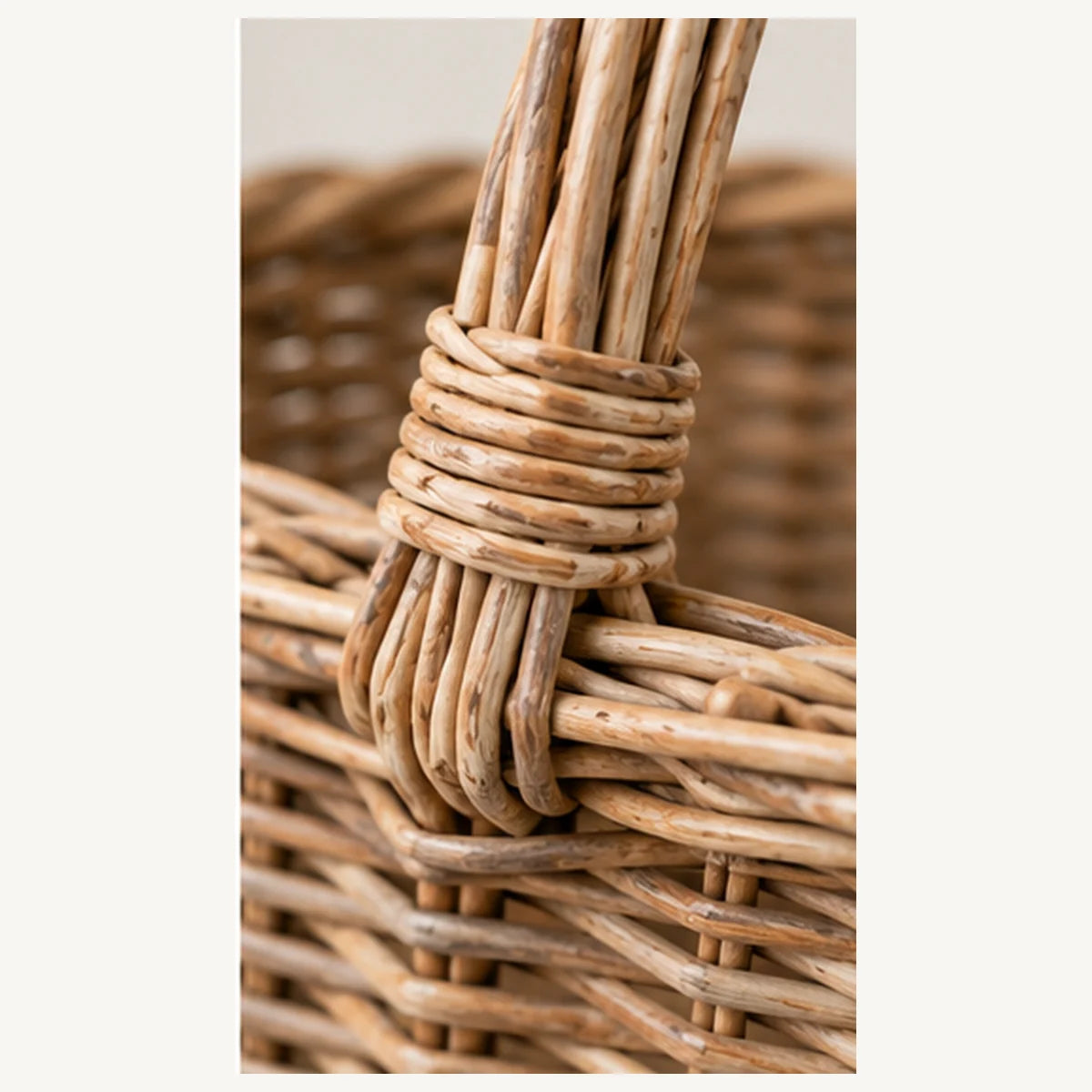 Burley rattan shopping basket by Pacific Lifestyle Limited with woven handles and natural finish