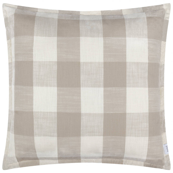 Natural Check Outdoor Garden Seat Scatter Cushion Cover