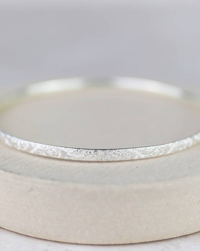 Sterling Silver Lace Bangle Bracelet