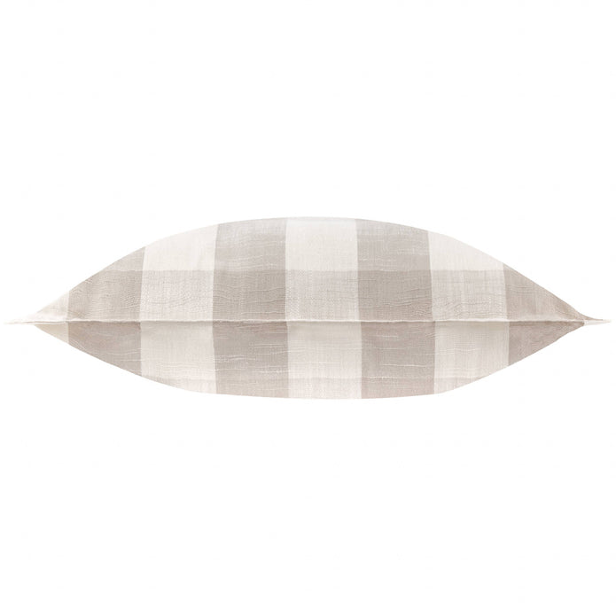 Natural Check Outdoor Garden Seat Scatter Cushion Cover