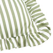 Yard Olive Green Ruffle Striped Outdoor Cushion - Filled