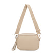 Beige Double Zip Crossbody Bag