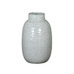 White glazed Cairn Dimple vase by Hill Interiors, showcasing a smooth, rounded ceramic design with a textured dimpled surface.