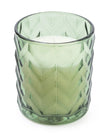 Olive Green Large Chevron Glass Candle - Mediterranean Lemon Grove