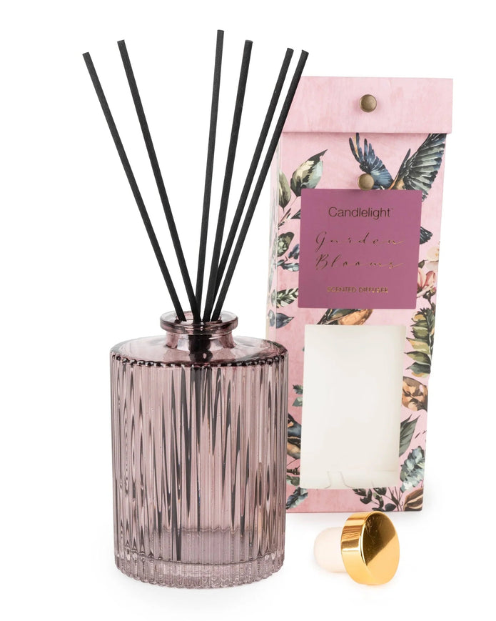 Large Ridged Reed Diffuser - Garden Blooms Plum