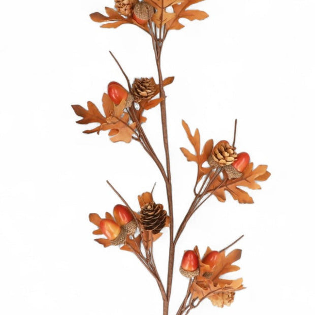 Artificial acorn leaf stem for autumn decor by Candlelight Products Ltd, featuring realistic acorn and leaf details.