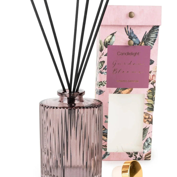 Large Ridged Reed Diffuser - Garden Blooms Plum