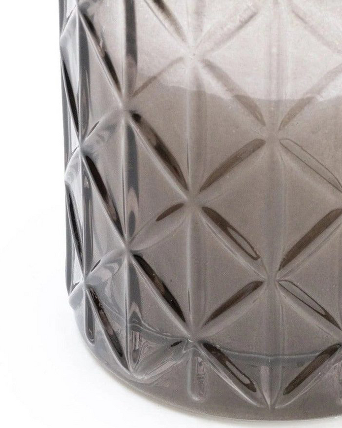 Smokey Black Large Diamond Glass Candle by Candlelight Products Ltd with Woodsage and Sea Salt scent, elegant home decor candle