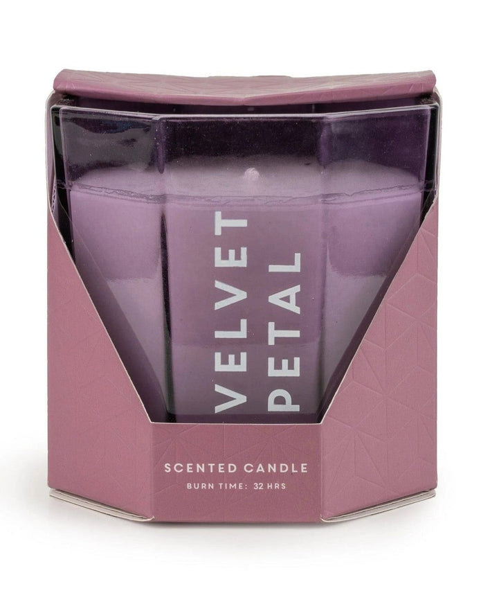 Small Velvet Petal Octagonal Candle from Candlelight Products Ltd, featuring a soft velvet petal design and octagonal shape.
