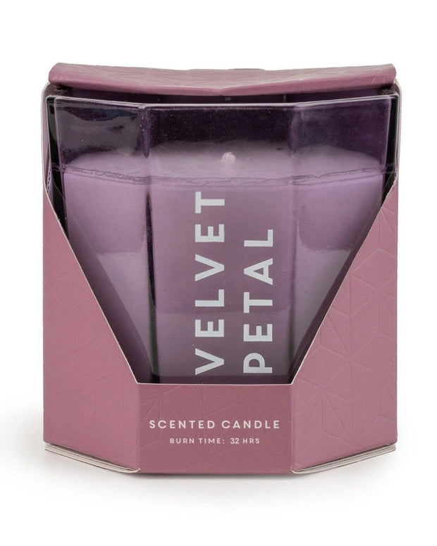 Small Velvet Petal Octagonal Candle from Candlelight Products Ltd, featuring a soft velvet petal design and octagonal shape.