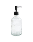 Clear Ribbed Glass Soap Dispenser Bottle - “Soap” - Home DecorHome Decor - Lulu Loves Home