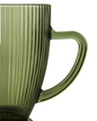 Large green ridged glass jug for kitchen and dining, featuring textured surface and sturdy handle, by Candlelight Products Ltd.