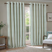 Yard Sage Green Striped Blackout Eyelet Curtains