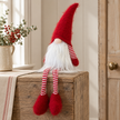 Close-up detail of Traditional Red Dangly-Leg Christmas Gonk