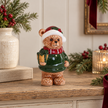 Forest Green Knit Christmas Bear styled in a warm neutral Christmas interior
