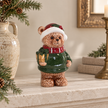 Forest Green Knit Christmas Bear styled in a warm neutral Christmas interior