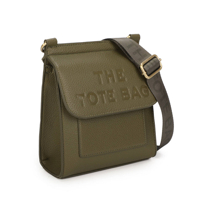 Chocolate brown Jamie Bags crossbody bag with wide strap and front pocket, showcasing its stylish accessory design.
