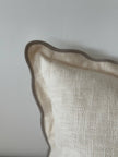 Chloe Cream And Greige Scalloped Cushion Cover
