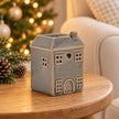 Widdop & Co grey ceramic house-shaped wax melt burner lifestyle image