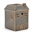 Widdop & Co grey ceramic house-shaped wax melt burner on a white studio background