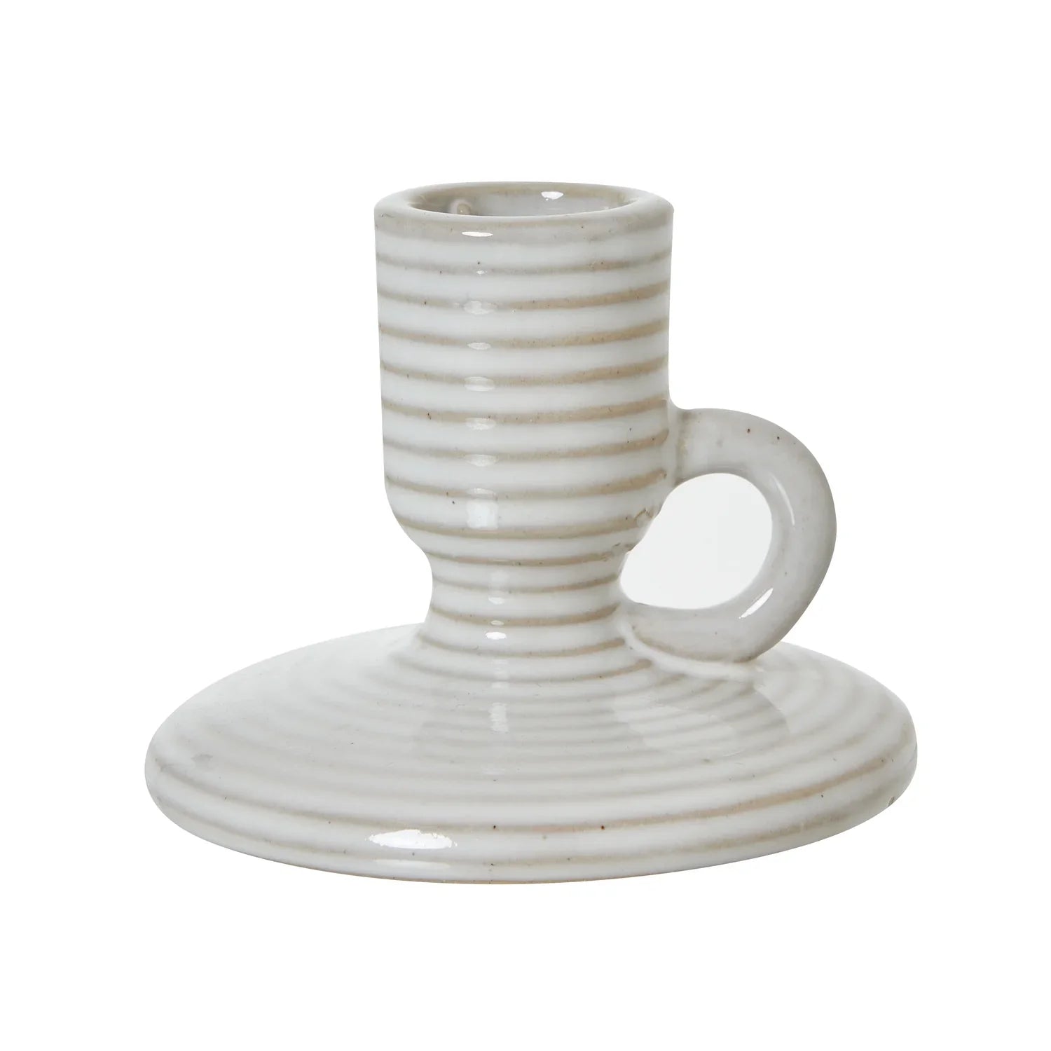 Ceramic Taper Candle Holder With Handle - Home DecorHome Decor - Lulu Loves Home