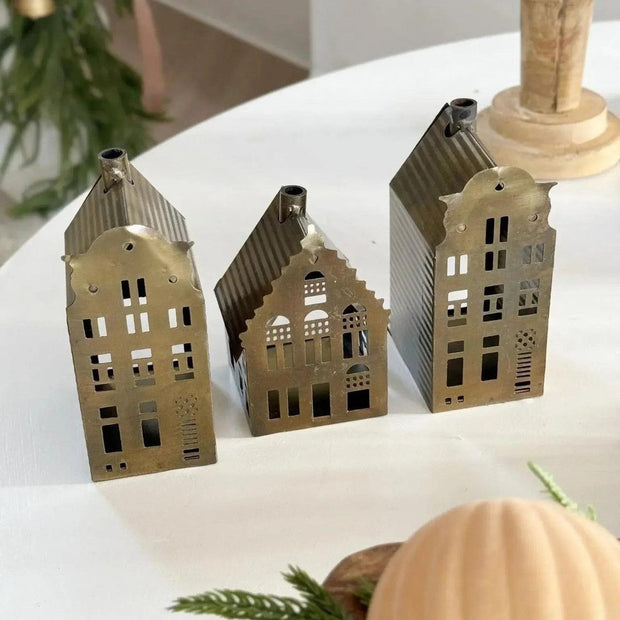 Antique Brass Candle House - Seasonal Decor - ChristmasSeasonal Decor - Christmas - Lulu Loves Home