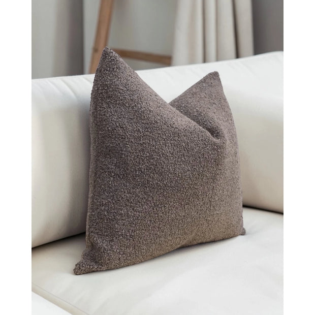 Chocolate boucle cushion cover by Starlight Express, soft furnishings with textured, cozy fabric and stylish appearance.