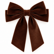 Chocolate Brown Velvet Bow - Medium, exact product on white background
