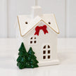 Satchville Christmas home small decoration with a red bow