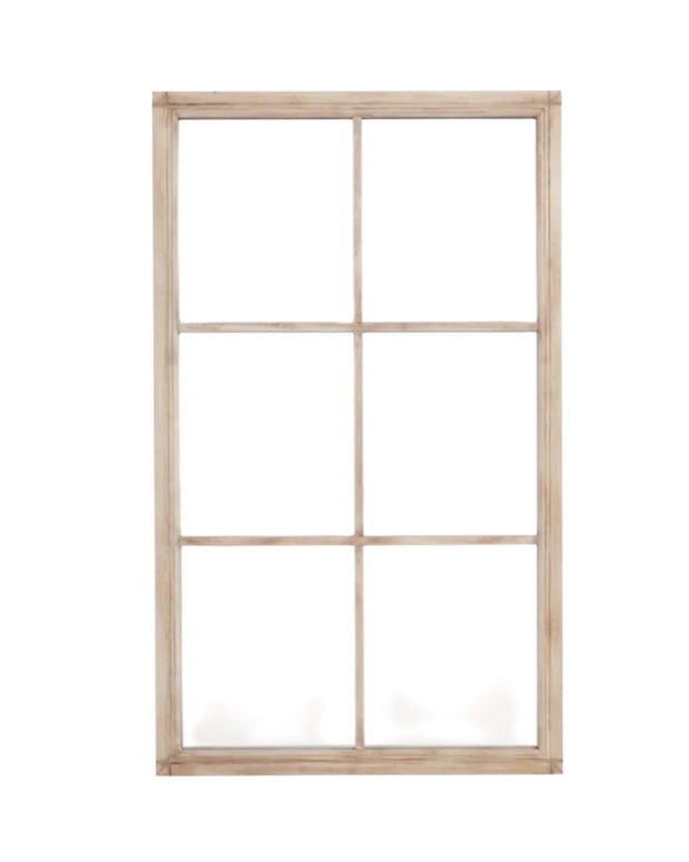 Claire Large Washed Wood Rectangle Window Framed Mirror - PRE ORDER FOUR WEEK DELIVERY - Furniture And MirrorsFurniture And Mirrors - Lulu Loves Home