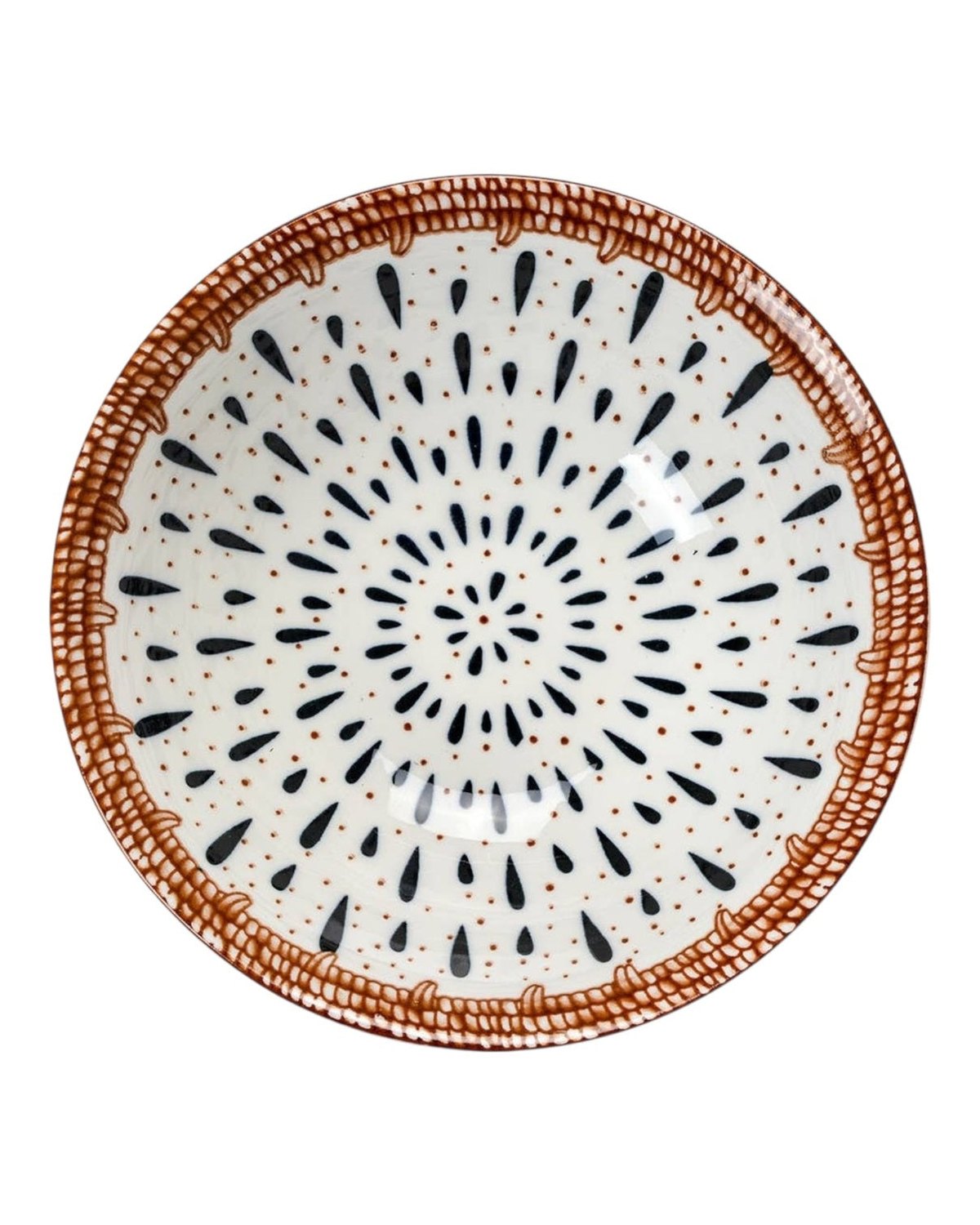 White patterned ceramic soup bowl from Clayre & Eef, ideal for kitchen and dining use, with a stylish design.