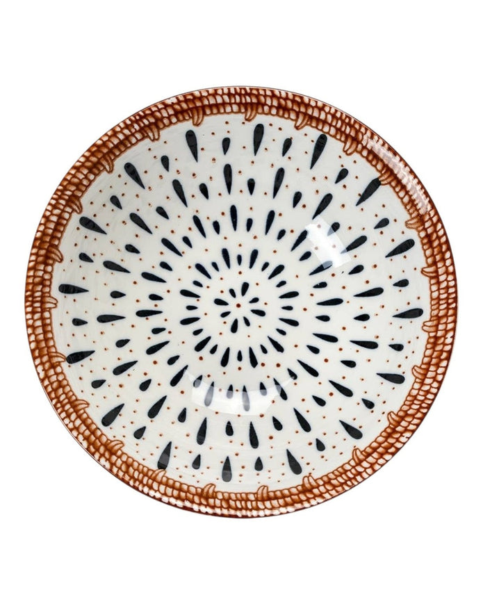 White patterned ceramic soup bowl from Clayre & Eef, ideal for kitchen and dining use, with a stylish design.