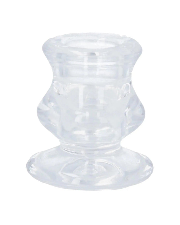 Clear Glass Dinner Candle Holder - Home DecorHome Decor - Lulu Loves Home