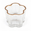 Clear ribbed glass tea light candle holder by Originals International Ltd